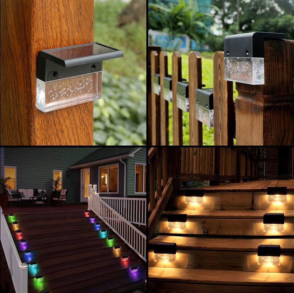 Solar LED Fence Lights – RGB Color-Changing, Waterproof (6-Pack)