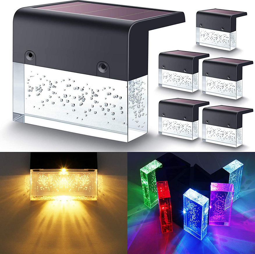 Solar LED Fence Lights – RGB Color-Changing, Waterproof (6-Pack)