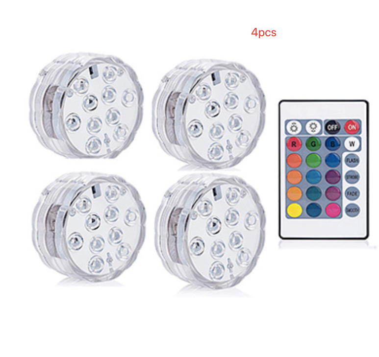 Submersible LED Glow Lights β RGB Remote Control (4β16 Pack)