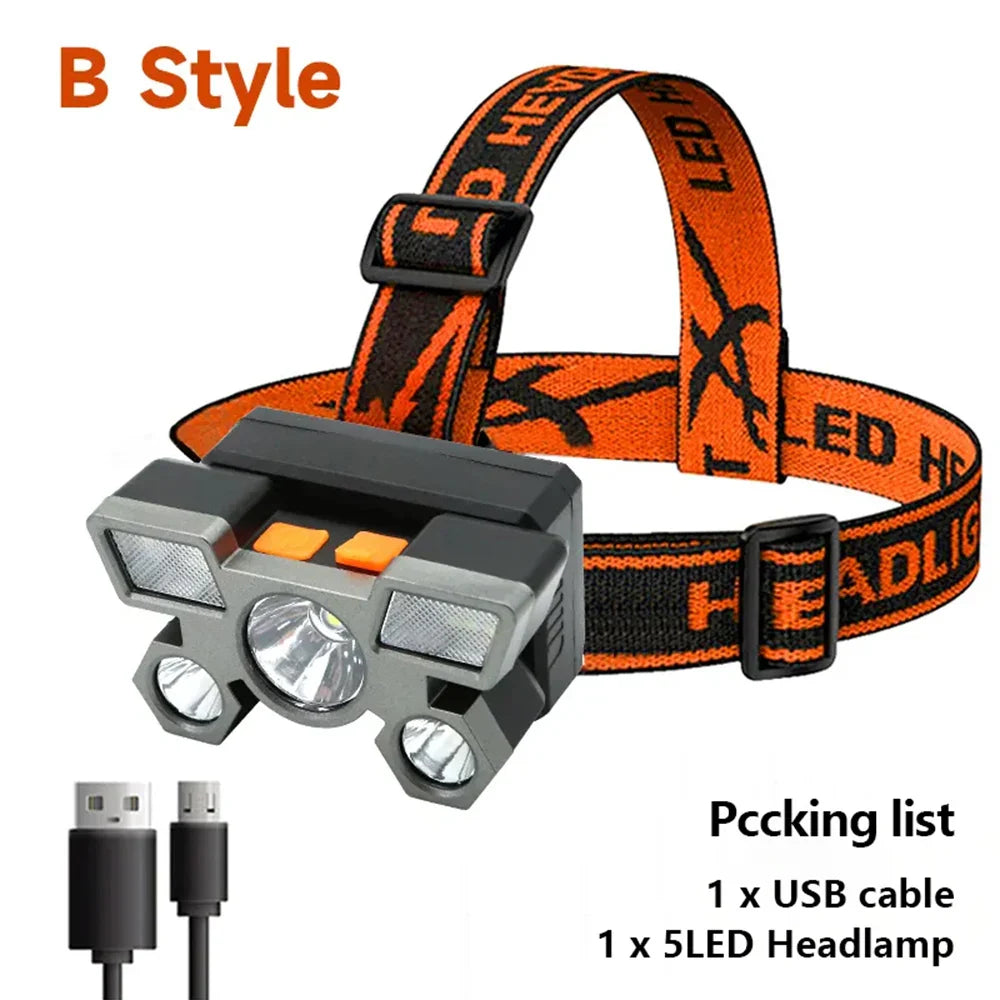 High-Quality 5 LED Rechargeable Flashlight