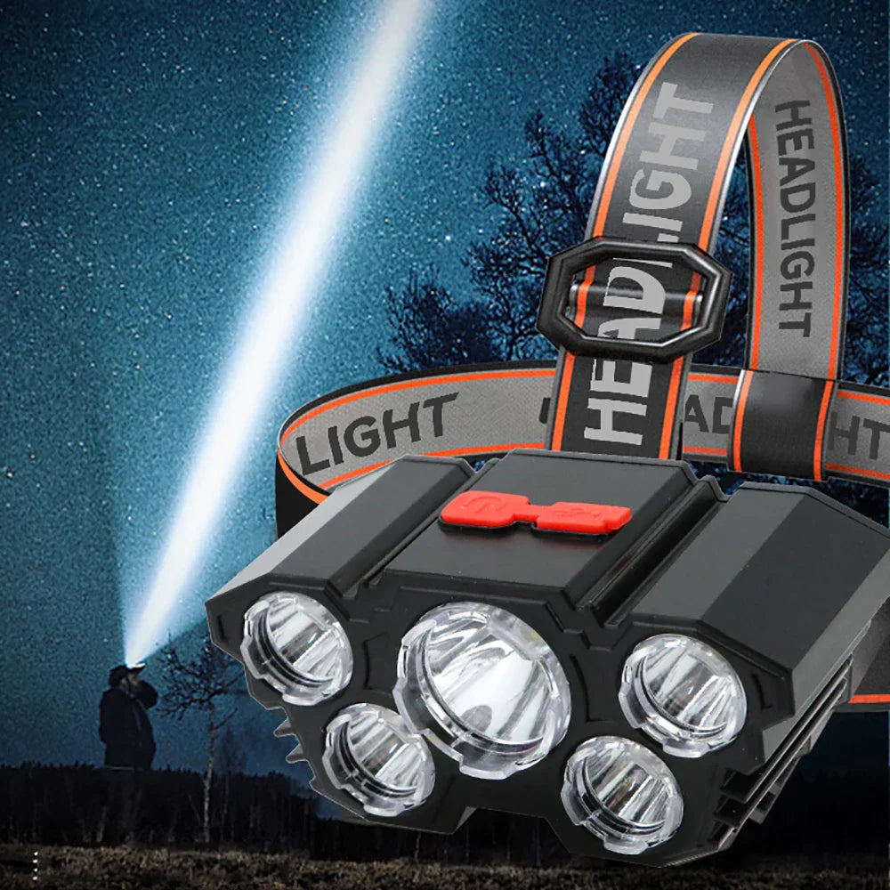 High-Quality 5 LED Rechargeable Flashlight
