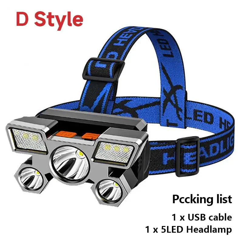 High-Quality 5 LED Rechargeable Flashlight
