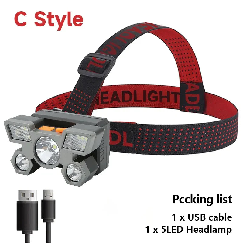 High-Quality 5 LED Rechargeable Flashlight