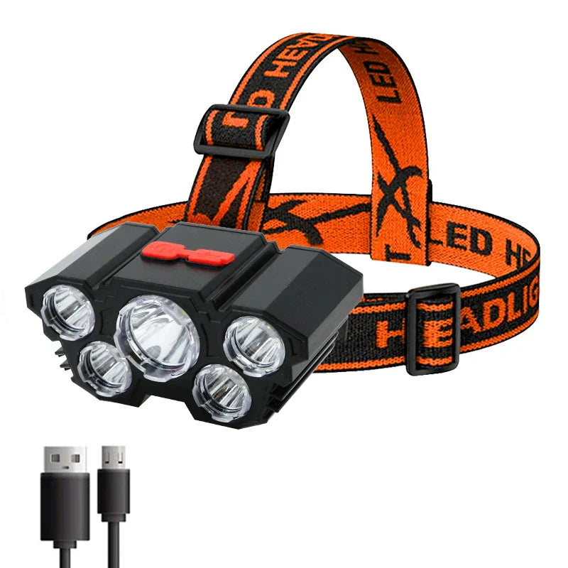High-Quality 5 LED Rechargeable Flashlight