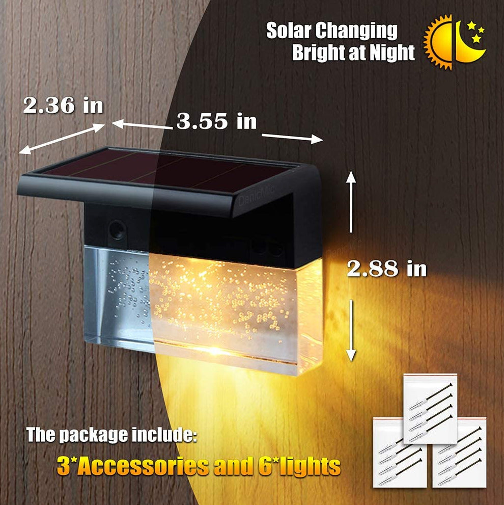 Solar LED Fence Lights – RGB Color-Changing, Waterproof (6-Pack)