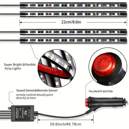 RGB LED Strip Light – Music Sync, USB Powered with Remote (48 LEDs)