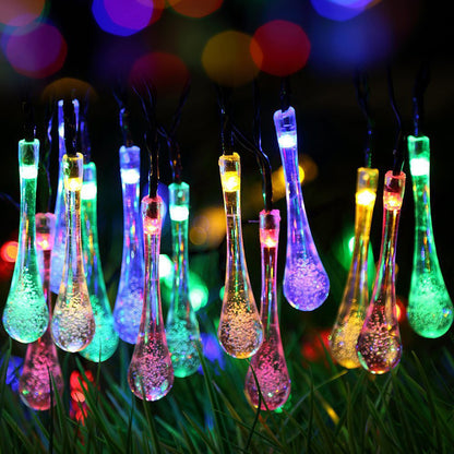 Lumière Solar Raindrop Lights | Outdoor Waterproof Garden Glow String