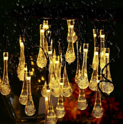 Lumière Solar Raindrop Lights | Outdoor Waterproof Garden Glow String