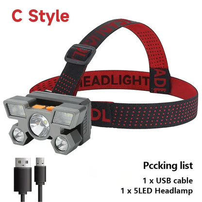 High-Quality 5 LED Rechargeable Flashlight