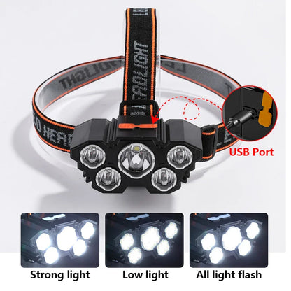 High-Quality 5 LED Rechargeable Flashlight