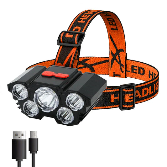 High-Quality 5 LED Rechargeable Flashlight