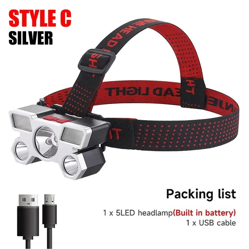 High-Quality 5 LED Rechargeable Flashlight